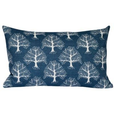 Oak Tree XL Rectangular Cushion in Indigo