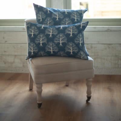 Oak Tree XL Rectangular Cushion in Indigo