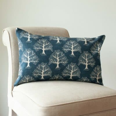 Oak Tree XL Rectangular Cushion in Indigo