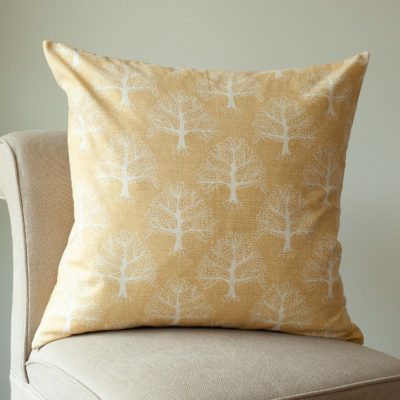 Oak Tree Extra-Large Cushion in Ochre