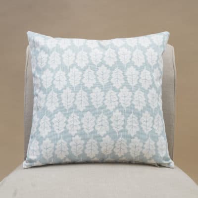 Autumn Leaf Cushion in Duck Egg