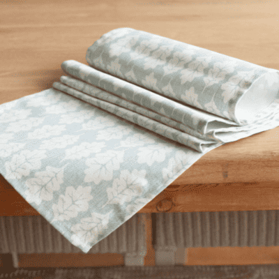 Autumn Leaf Table Runner in Duck Egg Blue
