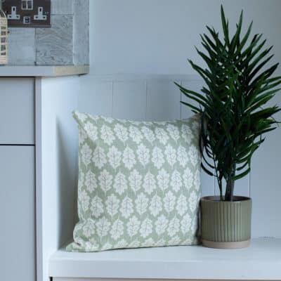 Autumn Leaf Cushion in Sage