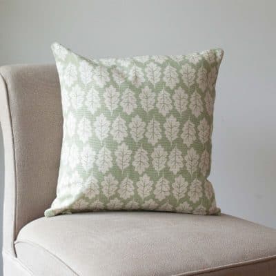 Autumn Leaf Cushion in Sage