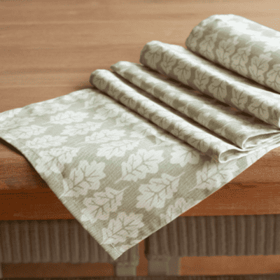 Autumn Leaf Table Runner in Sage Green