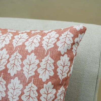 Autumn Leaf Cushion in Terracotta