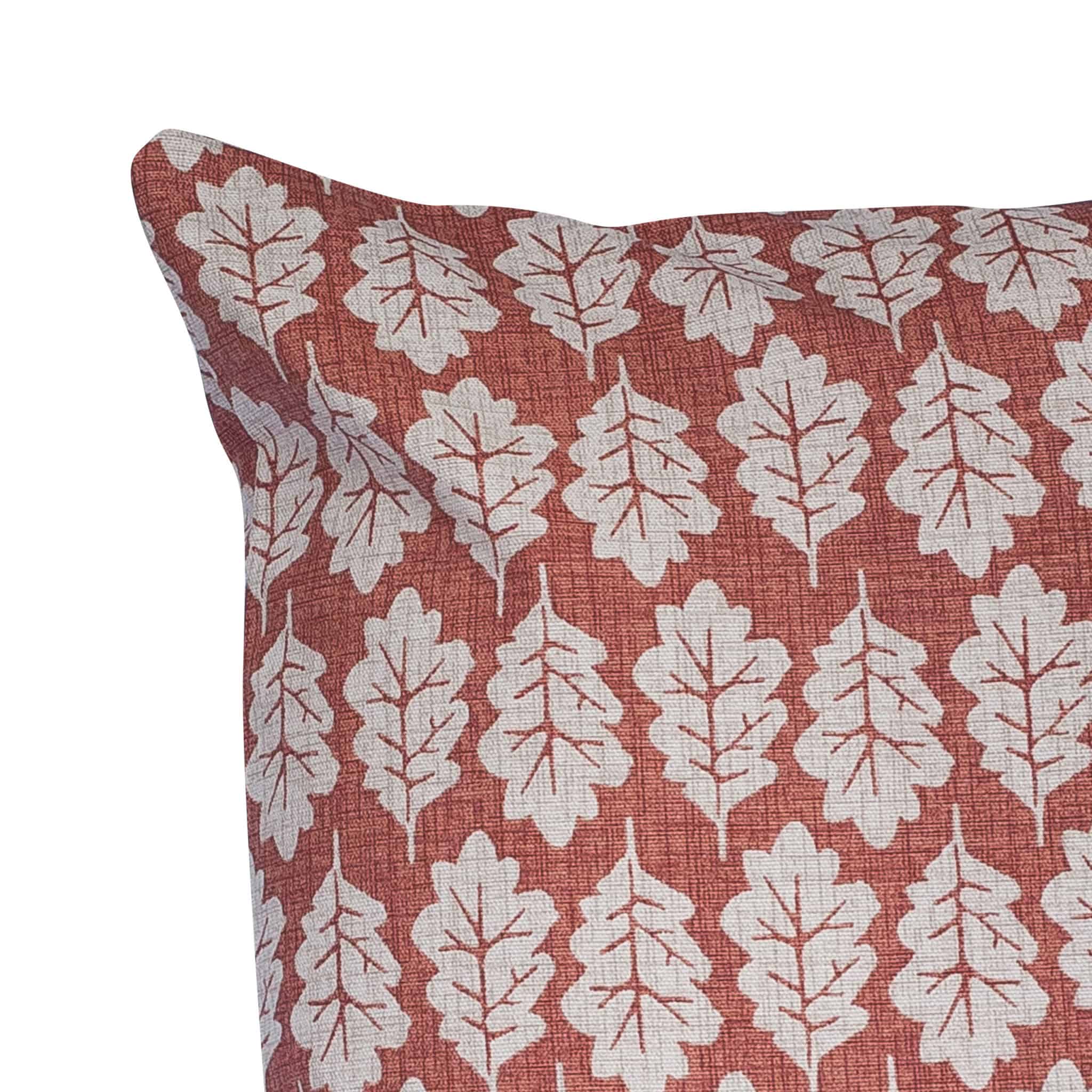 Autumn Leaf Cushion in Terracotta Linen Loft