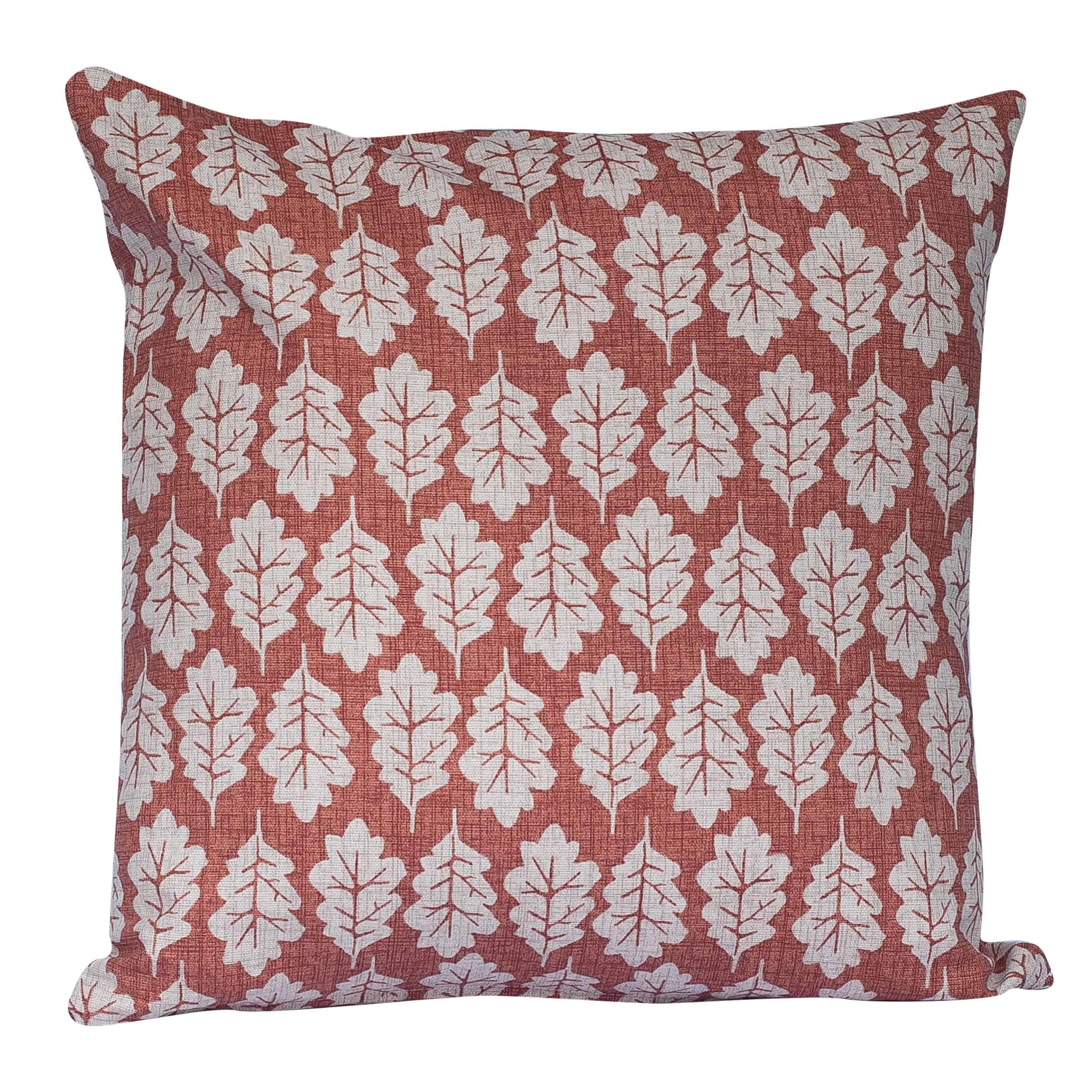 Autumn Leaf Cushion in Terracotta Linen Loft