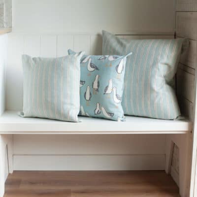 Cambridge Stripe Cushion in Duck Egg