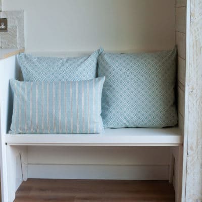 Cambridge Stripe XL Rectangular Cushion in Duck Egg