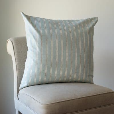 Cambridge Stripe Extra-Large Cushion in Duck Egg