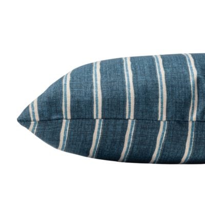Cambridge Stripe Boudoir Cushion in Denim Blue