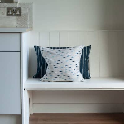 Cambridge Stripe XL Rectangular Cushion in Indigo