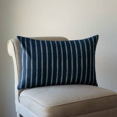 Cambridge Stripe XL Rectangular Cushion in Indigo