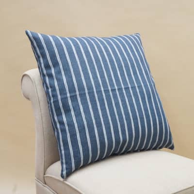 Cambridge Stripe Extra-Large Cushion in Indigo