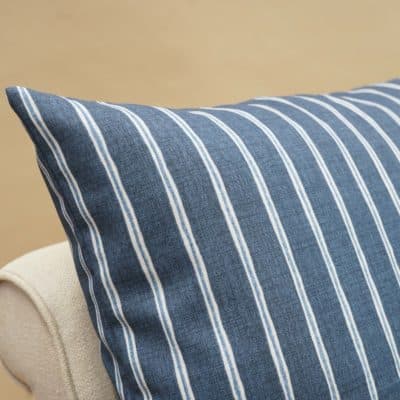 Cambridge Stripe Extra-Large Cushion in Indigo