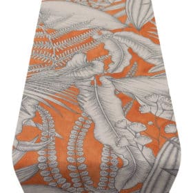 Neon Floral Table Runner in Orange