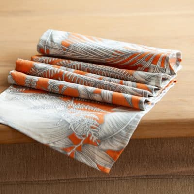 Neon Floral Table Runner in Orange