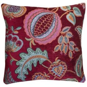 Pomegranate Tapestry Cushion in Ruby Red