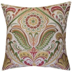 Florence Art Nouveau Cushion in Burgundy Red