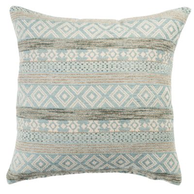 Aztec Boucle Chenille Cushion in Duck Egg Blue