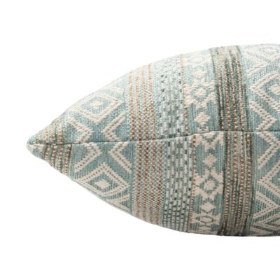 Aztec Boucle Chenille Cushion in Duck Egg Blue