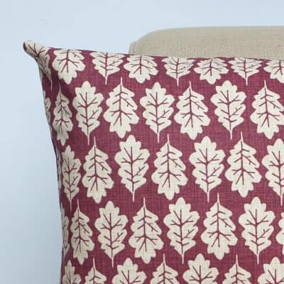 Autumn Leaf XL Rectangular Cushion in Mulberry