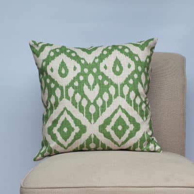 Moroccan Kilim Print Cushion in Forest Green