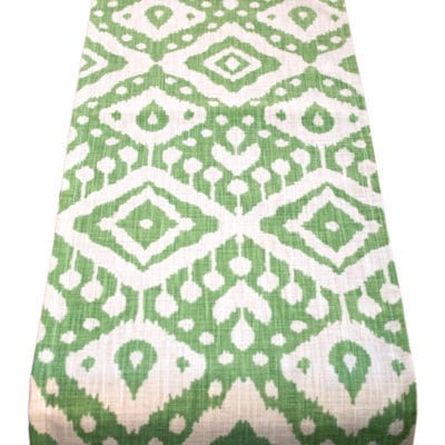Moroccan Kilim Print Table Runner in Forest Green