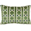 Kashan Geometric Cut Velvet Boudoir Cushion in Emerald Green