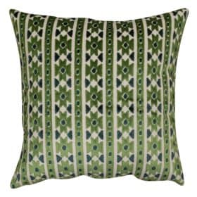 Kashan Geometric Cut Velvet Extra-Large Cushion in Emerald Green