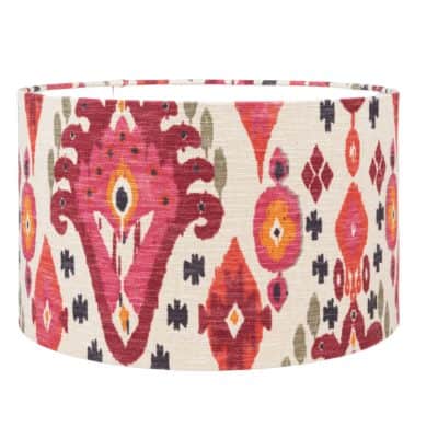 Linen Blend Ikat Pink and Orange Lampshade