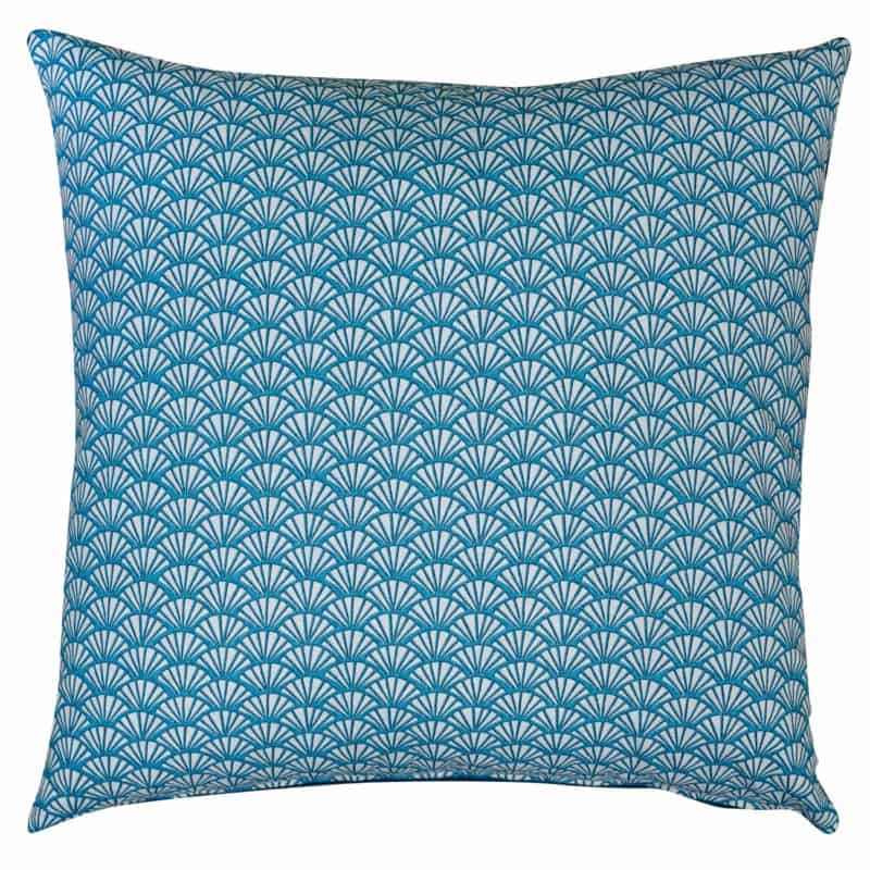 Manhattan Art Deco Print Extra-Large Cushion Cover in Teal Blue