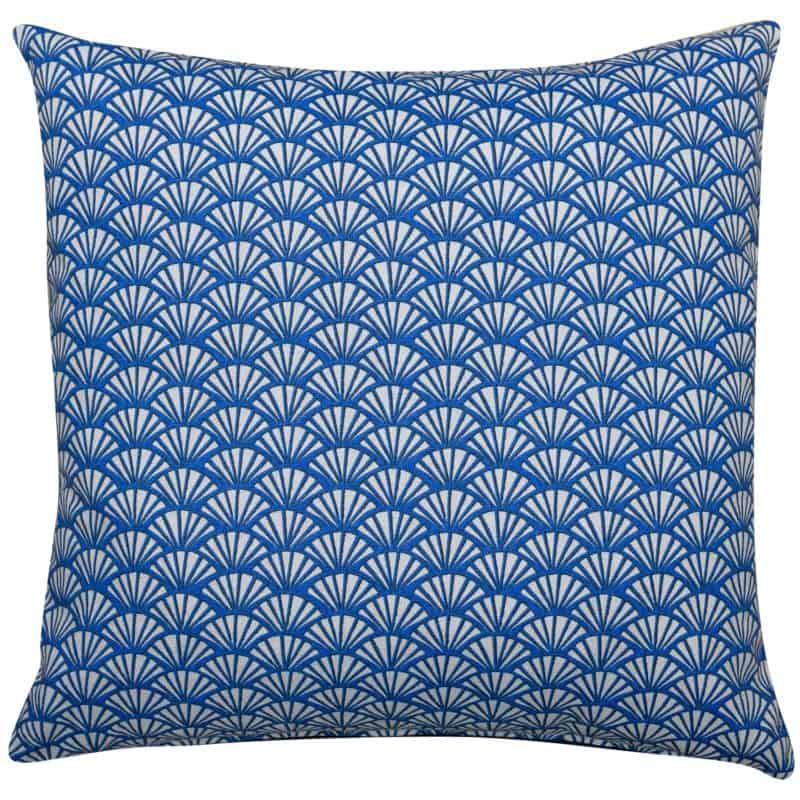Manhattan Art Deco Print Cushion Cover in Navy Blue