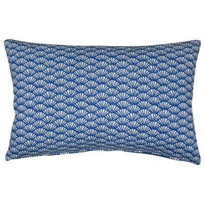 Manhattan Art Deco Print XL Rectangular Cushion Cover in Navy Blue