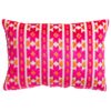 Kashan Geometric Cut Velvet Boudoir Cushion in Bright Pink & Burnt Orange