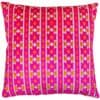 Kashan Geometric Cut Velvet Extra-Large Cushion in Bright Pink & Burnt Orange