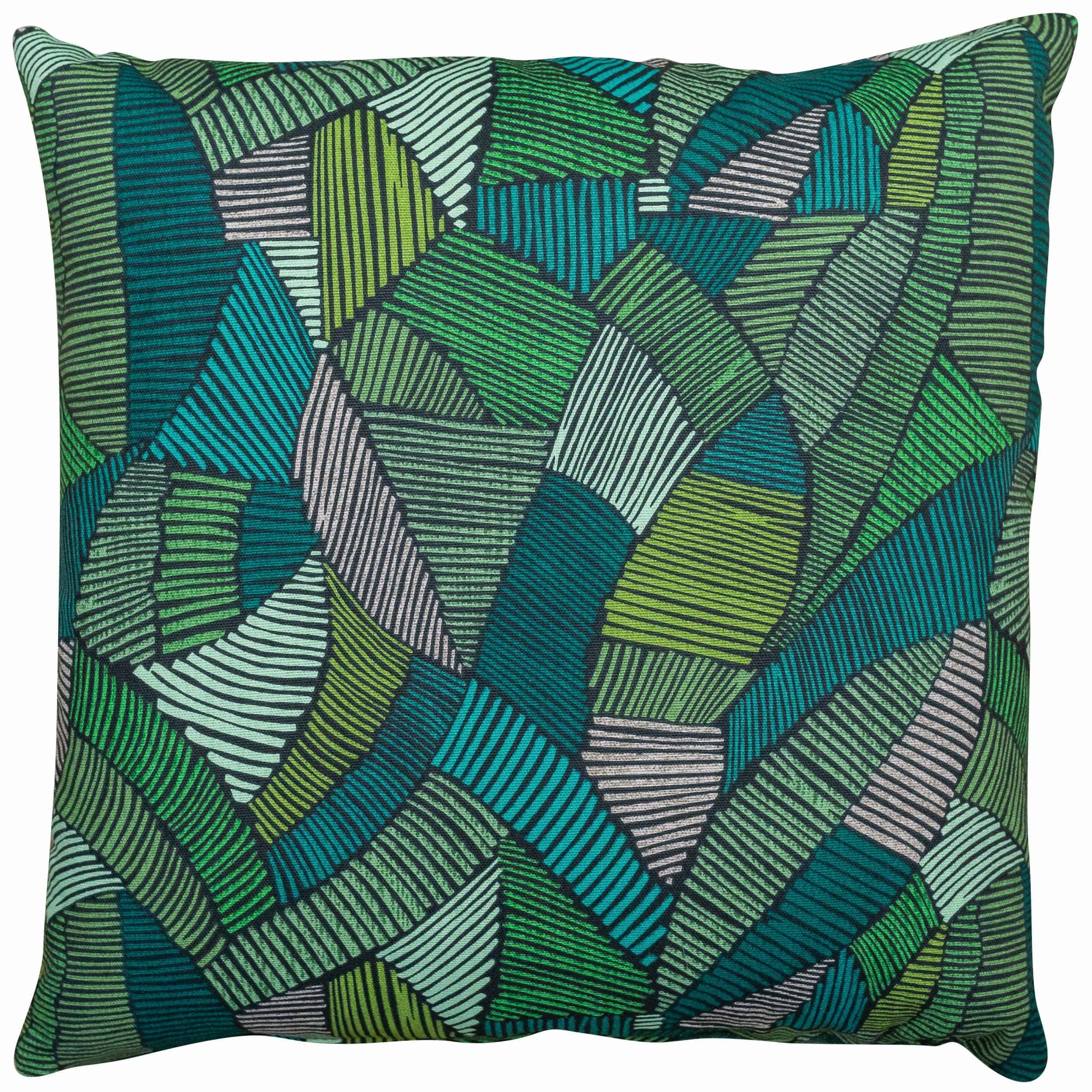 Botanic Abstract Leaf Cushion in Green