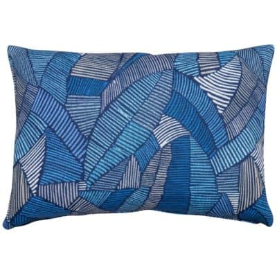 Botanic Abstract Leaf Boudoir Cushion in Blue