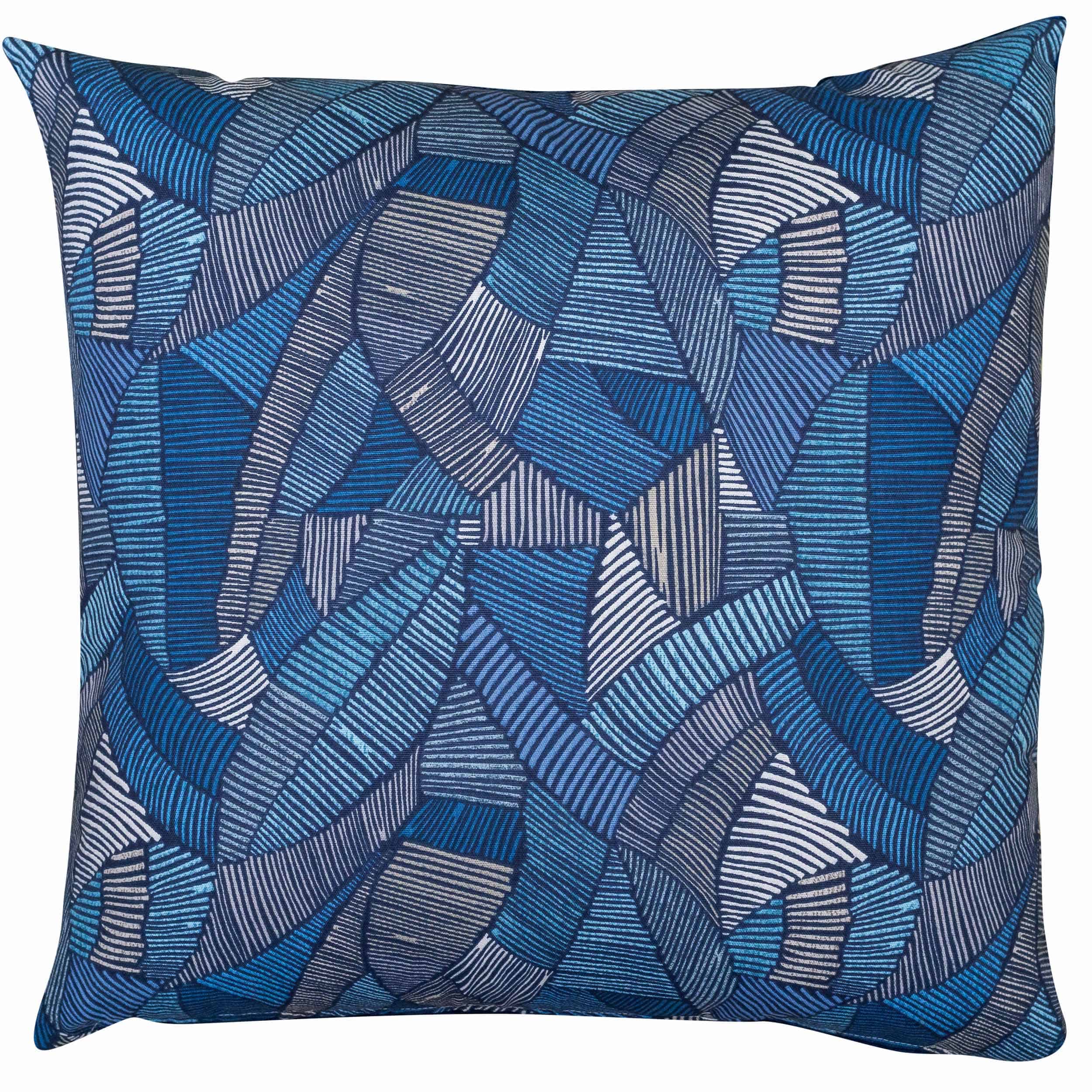 Botanic Abstract Leaf Extra-Large Cushion in Blue