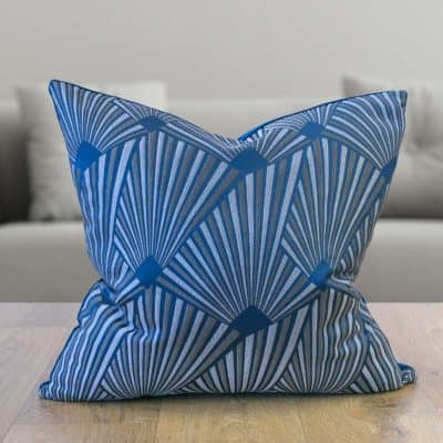 Avenue Art Deco Cushion in Navy Blue