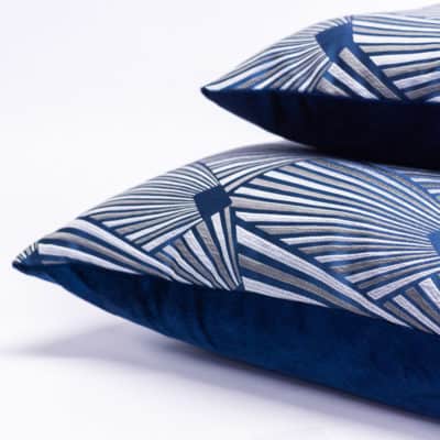Avenue Art Deco Extra-Large Cushion in Navy Blue