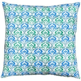 Tamil Batik Cushion in Jade Green and Blue