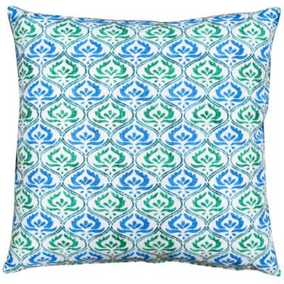 Tamil Batik Cushion in Jade Green and Blue