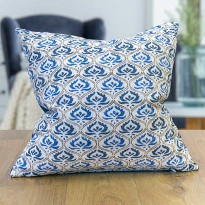Tamil Batik Cushion in Indigo Blue