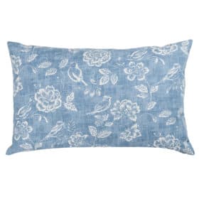 Denim Blue Country Birds XL Rectangular Cushion