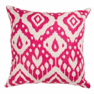 Moroccan Kilim Print Cushion in Bright Pink