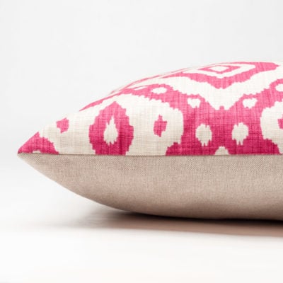 Moroccan Kilim Print Cushion in Bright Pink