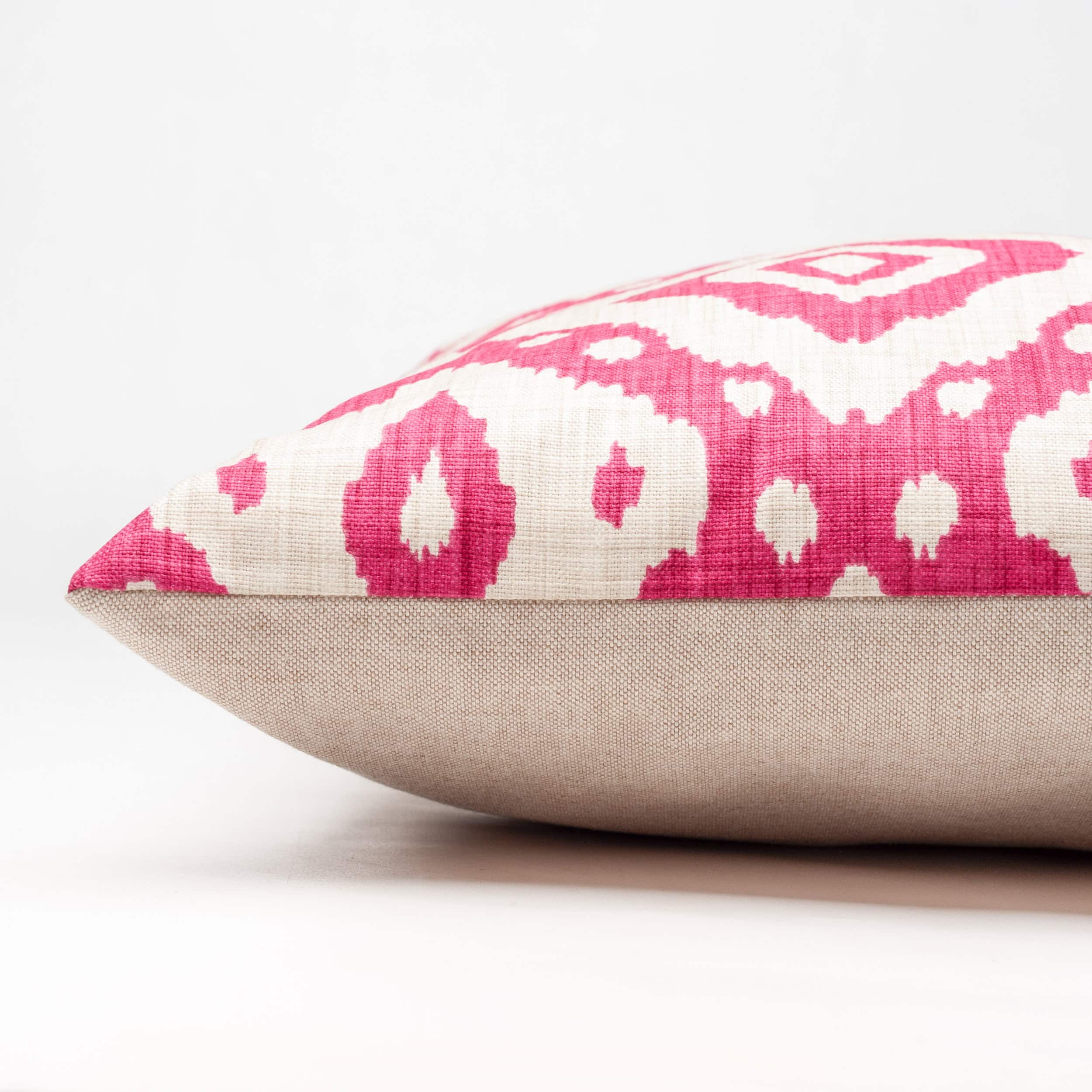 Moroccan Kilim Print Cushion in Bright Pink