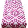 Moroccan Kilim Print Table Runner in Bright Pink